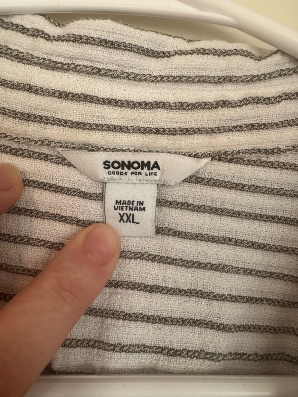 Sonoma Cream Button-Down Shirt with Dark Grey Stripes size XXL - Picture 2 of 7